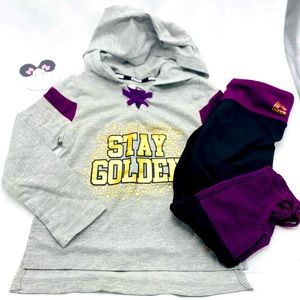 Reebok purple and gray hoodie and leggings